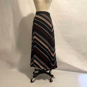 Loft Diagonal Striped Navy A-line Skirt Size 18
